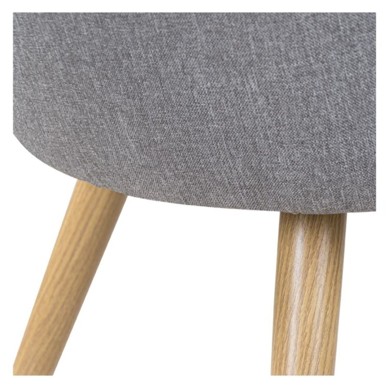 Lot de 2 chaises en tissu gris clair et pieds en métal - Chiara