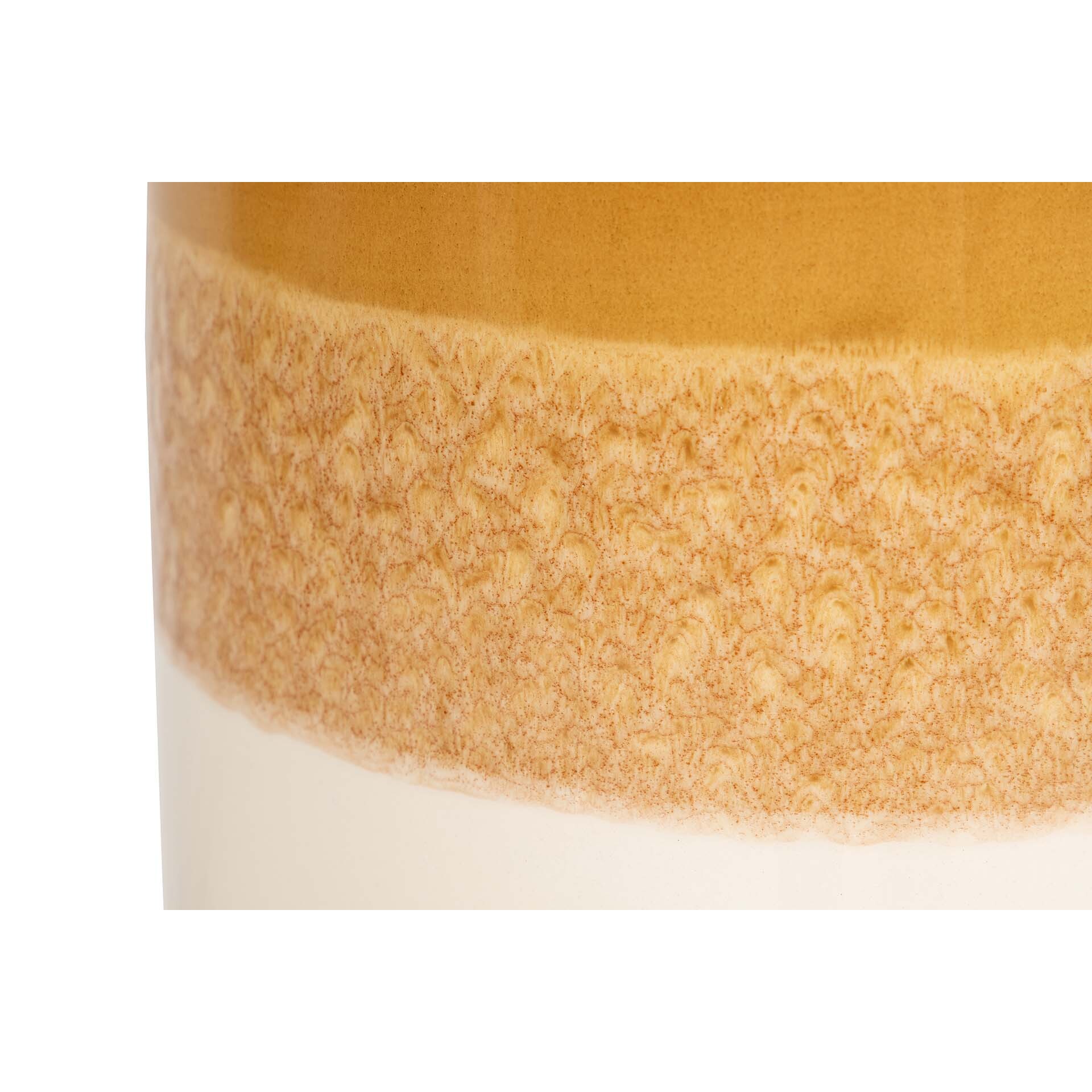 Florero Ceramica Beige Amarillo 24x24x41 Cm