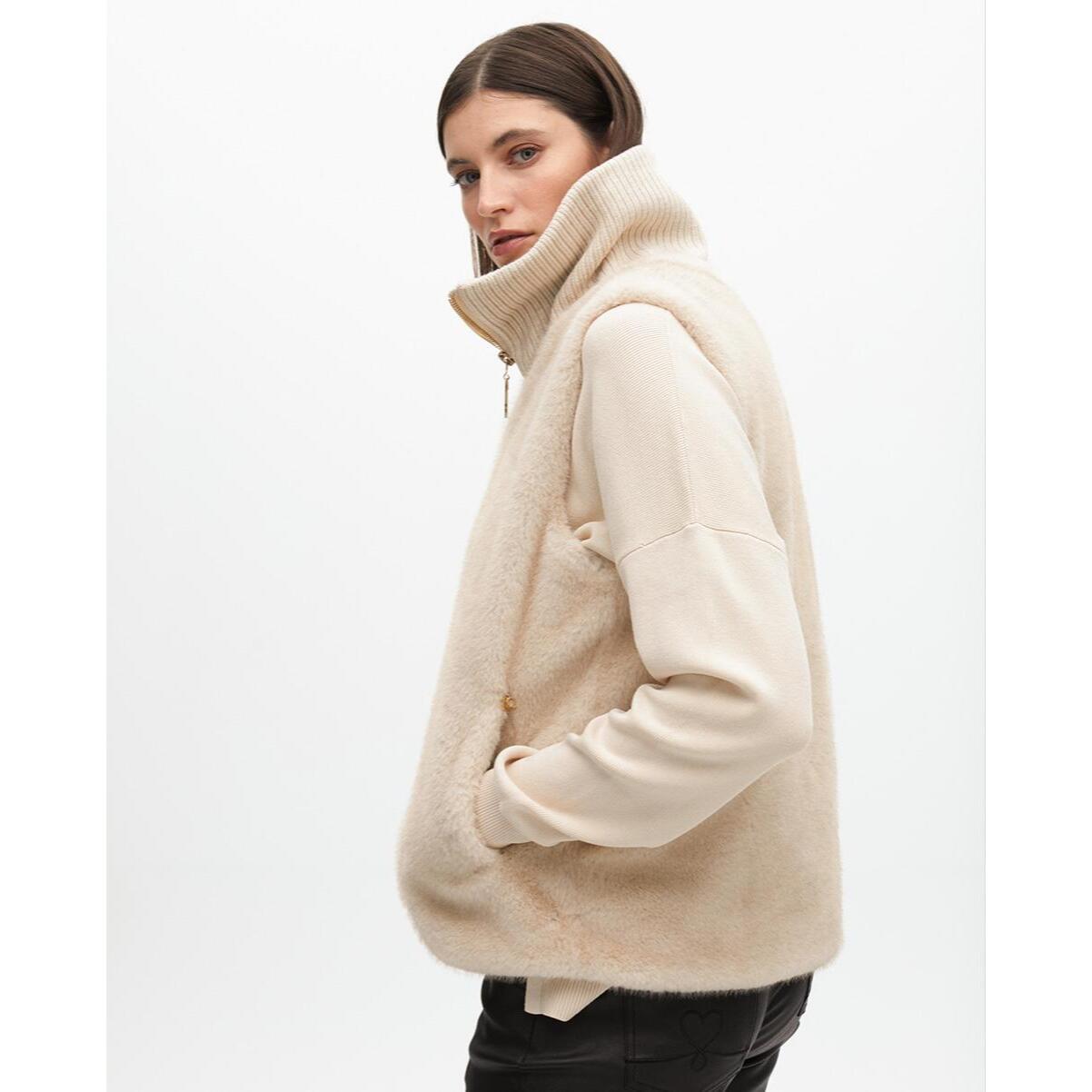 Gilet di Pelliccia con Zip