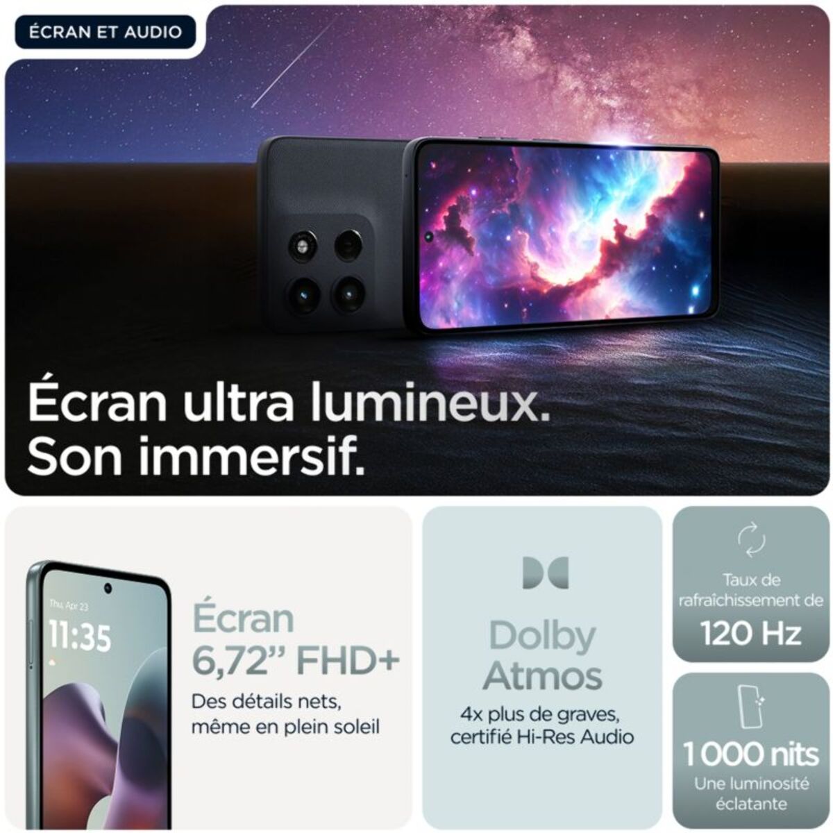 Smartphone MOTOROLA G56 Gris Ciel 256Go