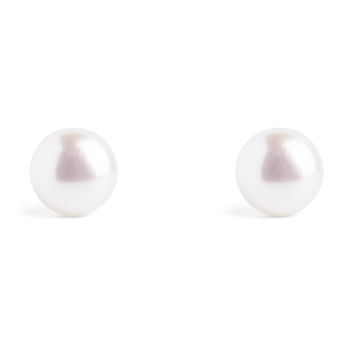 Pendientes Single Pearl Plata Baño Oro