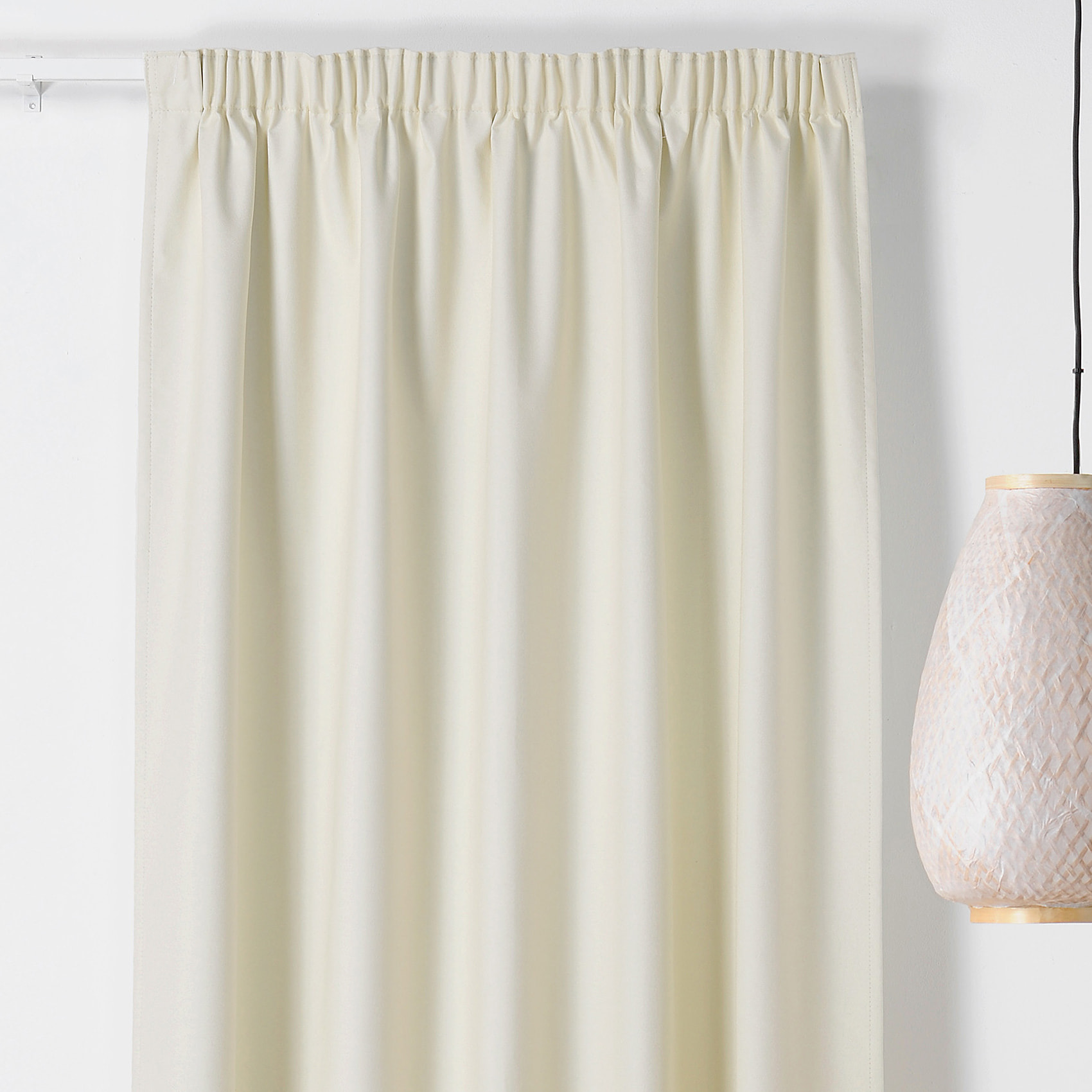 Rideau occultant galon fronceur  - Effet chiné - Blanc