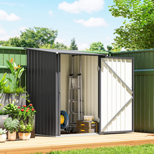 Abri de jardin - cabanon porte verrouillable - dim. 1L x 1,04l x 1,6H m - tôle d'acier ondulée anthracite