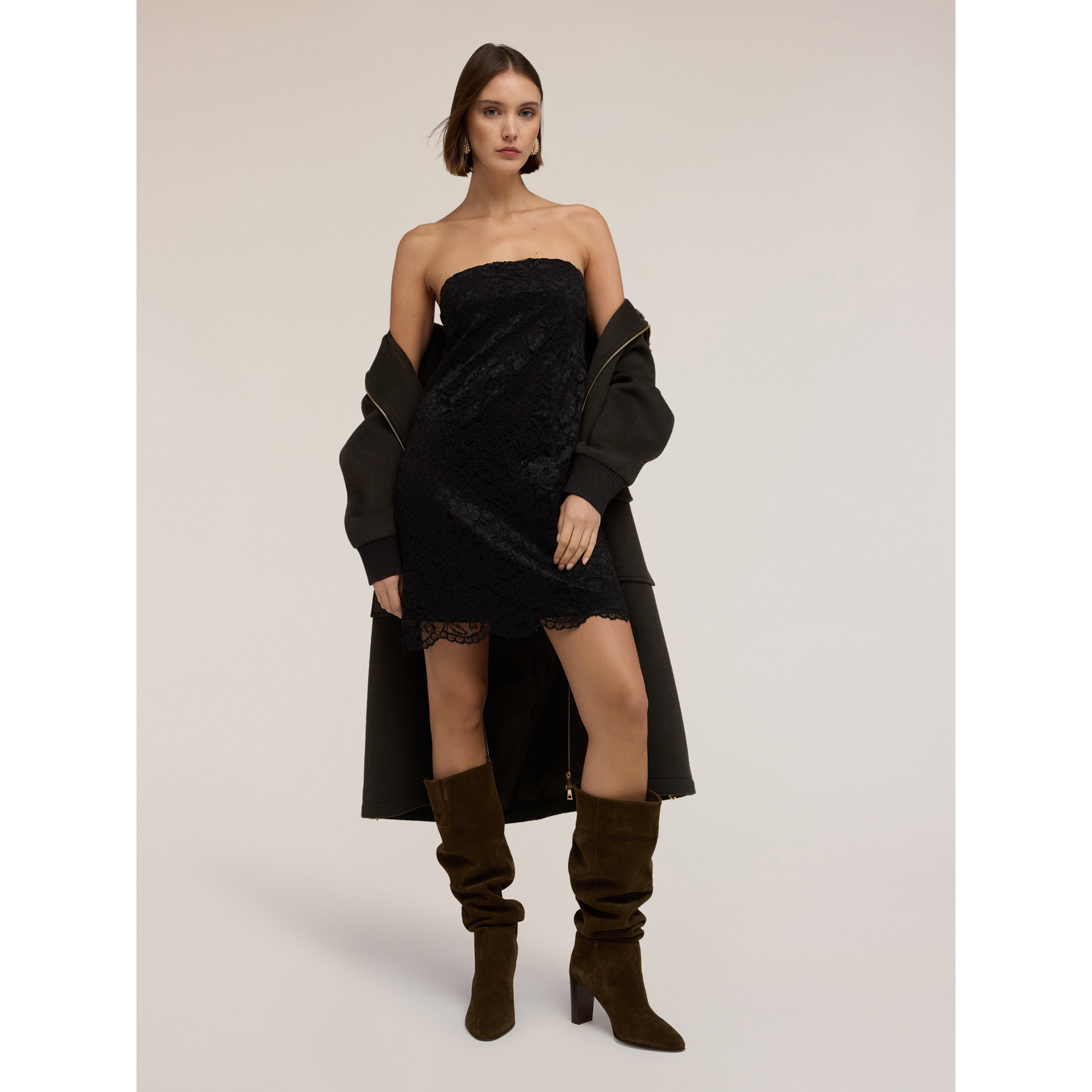 Motivi - Minivestido de encaje calado - Negro