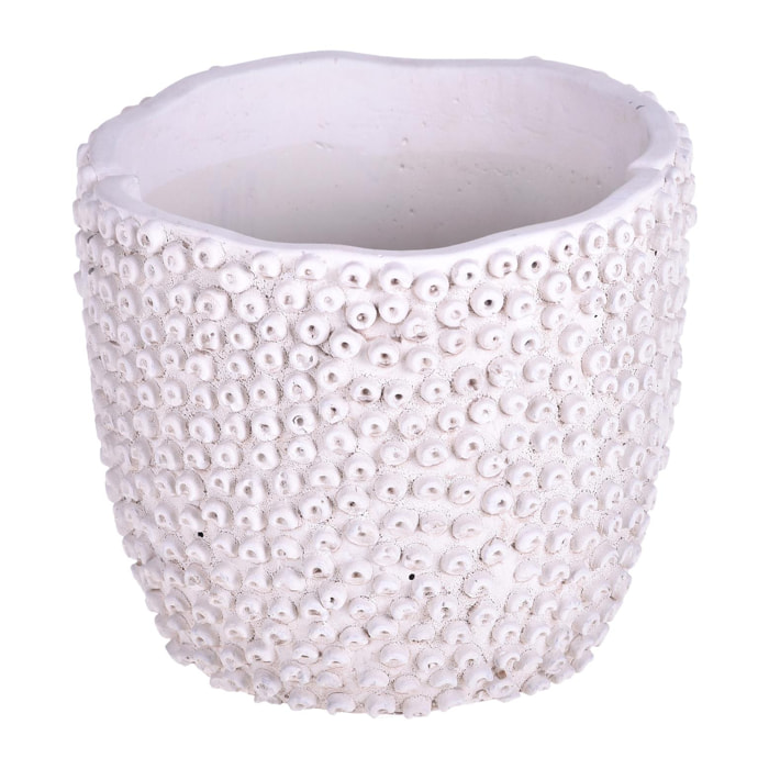 Vaso Cachepot In Cemento A Pois. Larghezza 13,5 Cm - Pezzi 4 - 13,5X11X13,5cm - Colore: Incolore  - Bianchi Dino - Ceramica