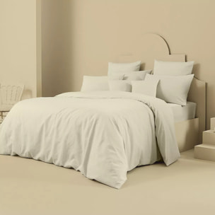 Housse de couette lin & coton 160 g/m² uni beige Le metis francais chanvre