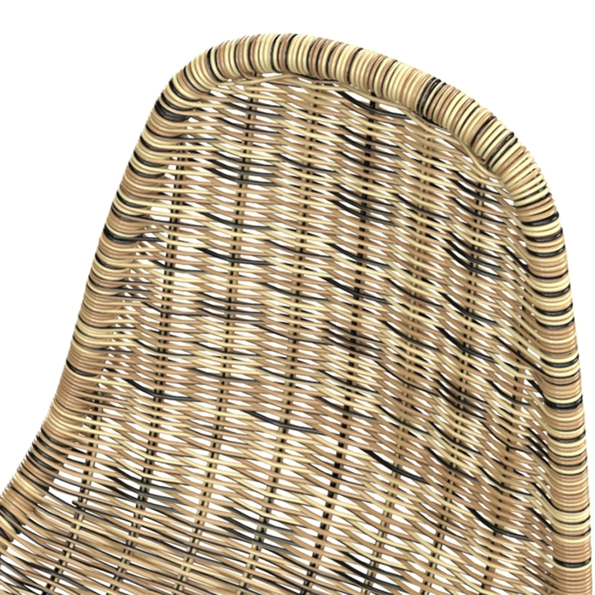 Lot de 2 chaises de bar 76 cm en résine tressée beige - Tiptur