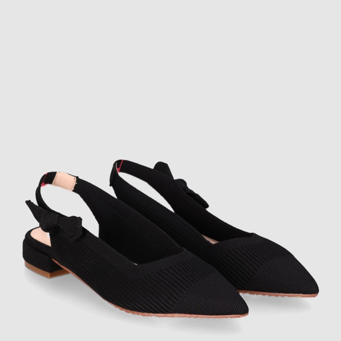 Zapatos de Tejido - Negro - Tacón: 3 cm