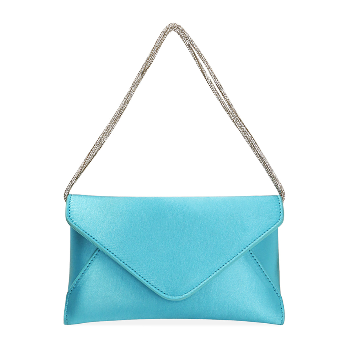 Borsa a tracolla celeste in raso