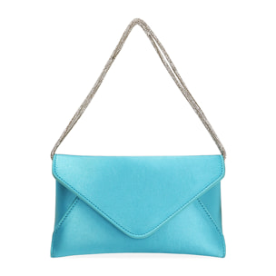Borsa a tracolla celeste in raso