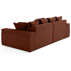 Sergio - canapé 4 places - assise profonde - en tissu - Terracotta