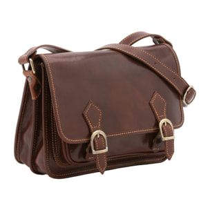 Borsa a tracolla da donna - Modello False - 100% vera pelle - 27.5 x 22.0 x 12.0 cm