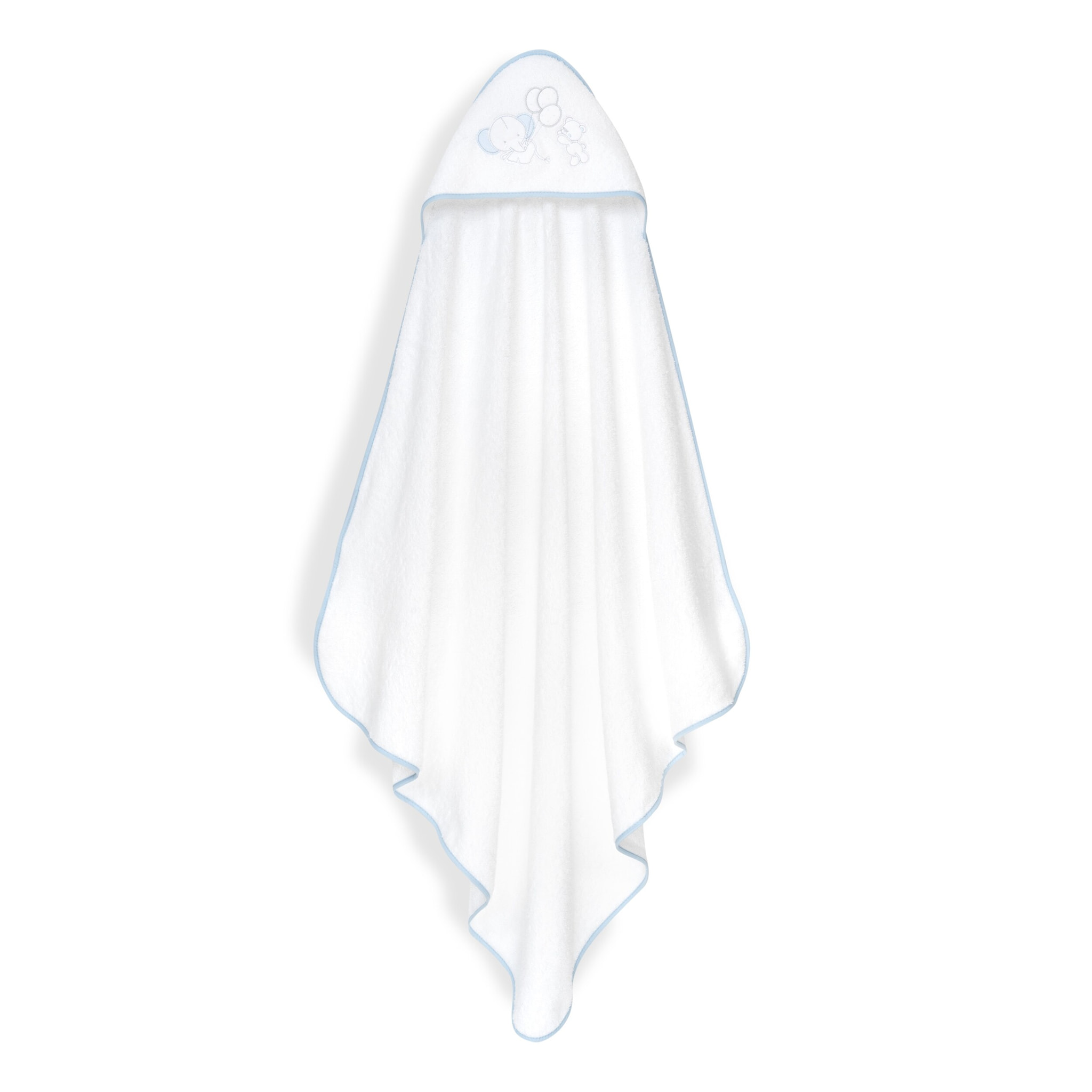 Capa Baño 1X1 Mod Oso Elefante Globos+Gorro Bco/Azul