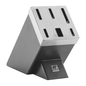 7-pcs, Set de blocs de couteaux, Argent, Anthracite