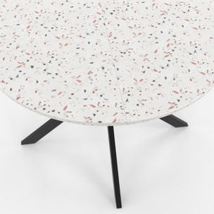 Table à manger ronde Soline Ø110cm effet terrazzo