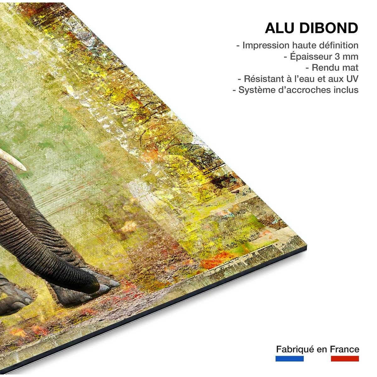 Tableau contemporain deco elephant Tableau alu Dibond