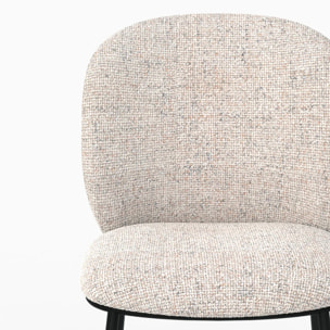 Lot de 2 chaises en tissu beige chiné - Adèle