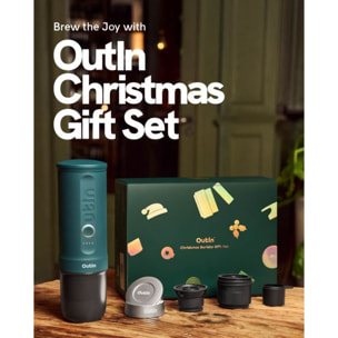 Cafetière portable OUTIN Nano vert + adaptateur Basket Plus - coffret de Noel