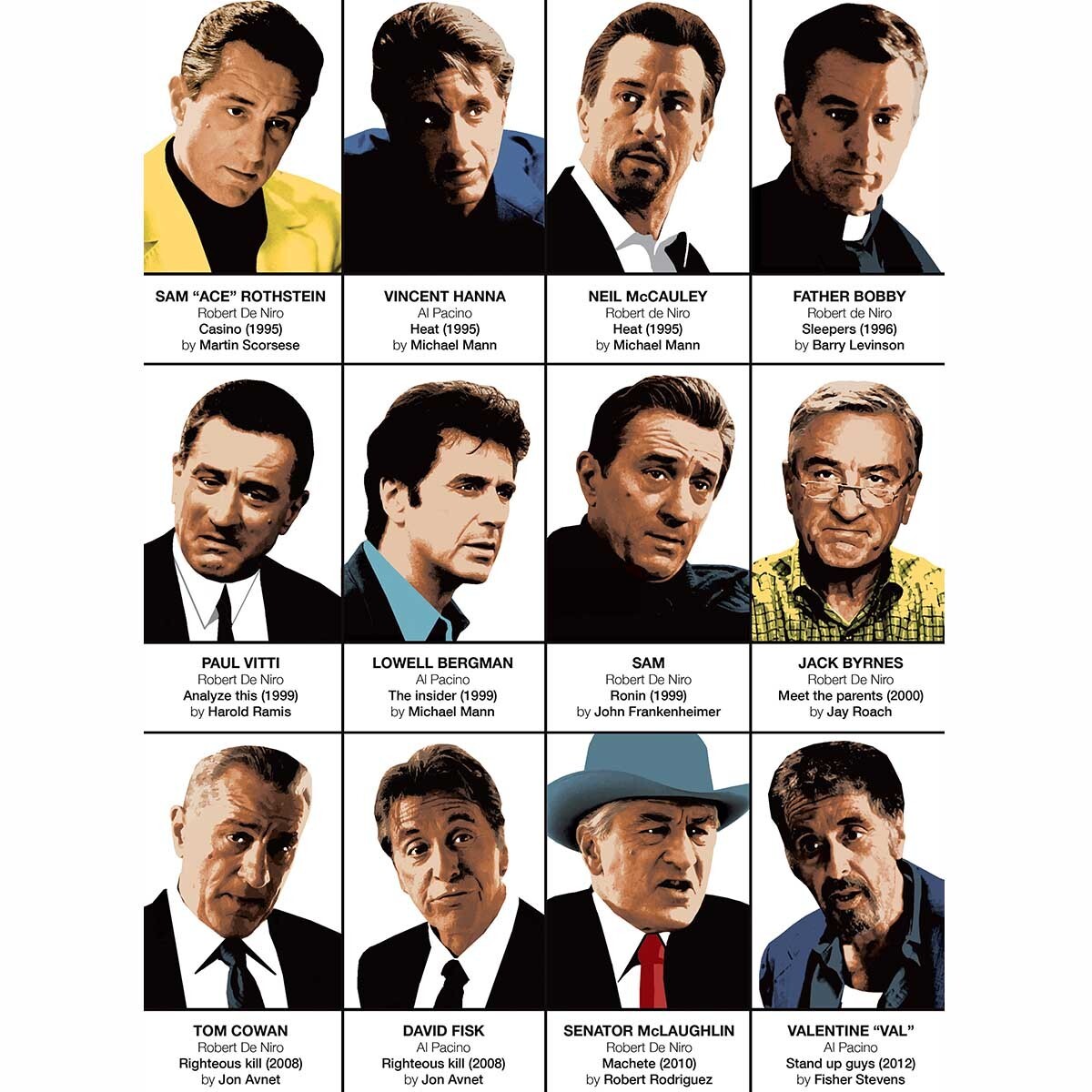 Affiche - Al Pacino and Robert de Niro - Olivier Bourdereau