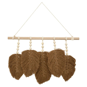 Déco mural feuilles Odina bois tissu L58cm