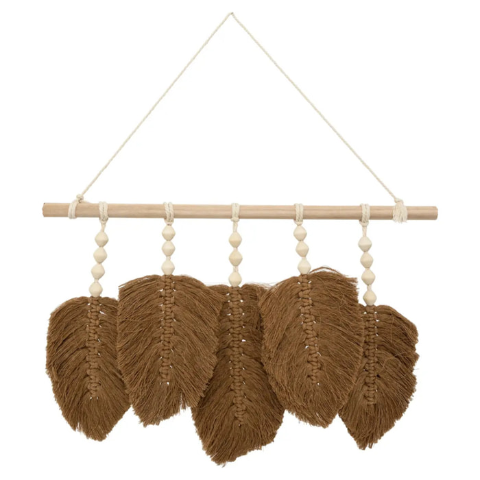 Déco mural feuilles Odina bois tissu L58cm