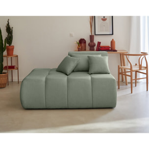 Caracas - module d'assise gauche - en tissu - Vert sauge