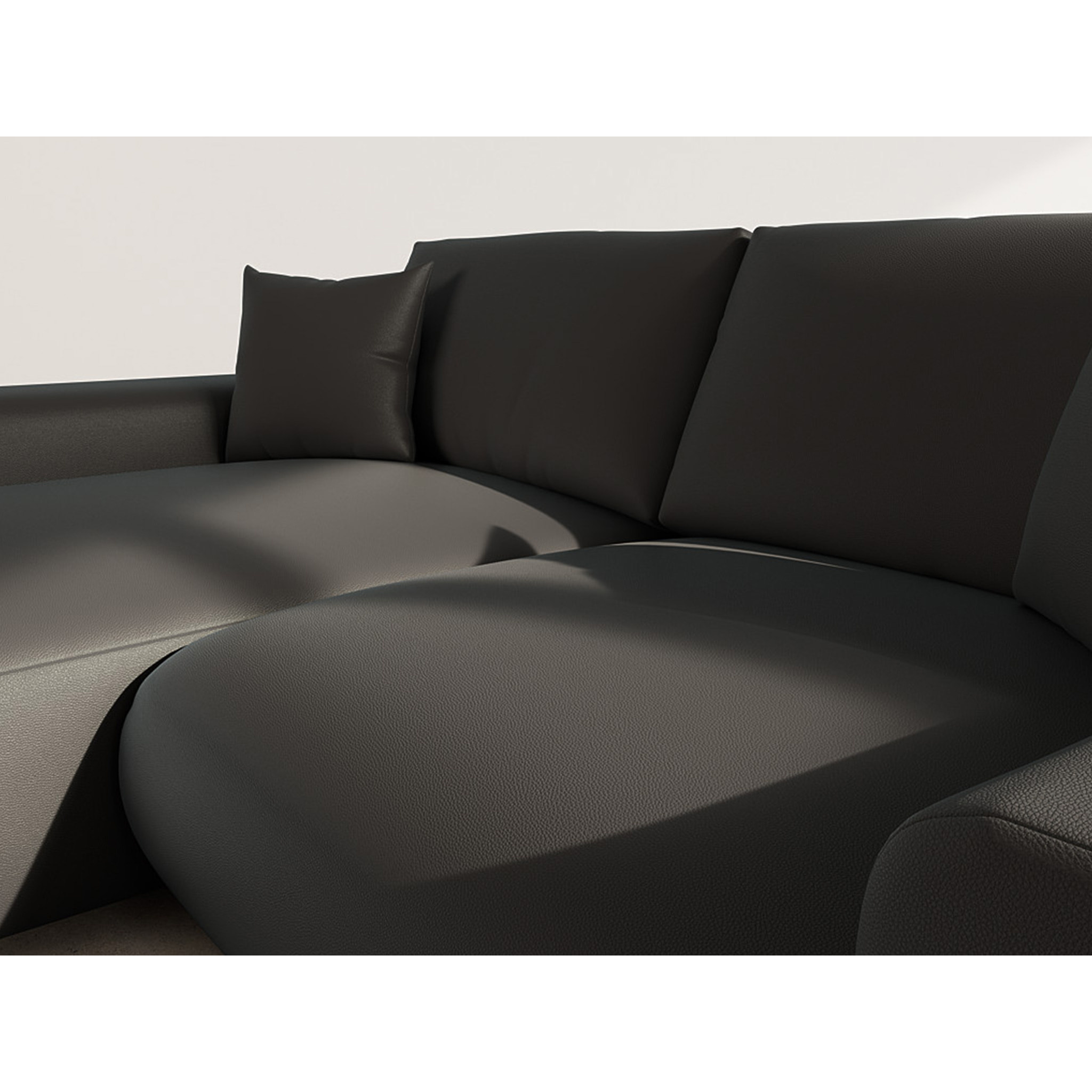 Garance - canapé d'angle réversible 4 places en simili - Noir