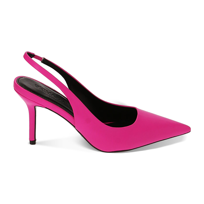 Slingback fucsia, tacco 8,4 cm