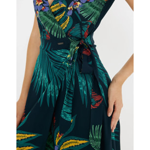 Vestido Largo Estampado Tropical Multicolor - Titania