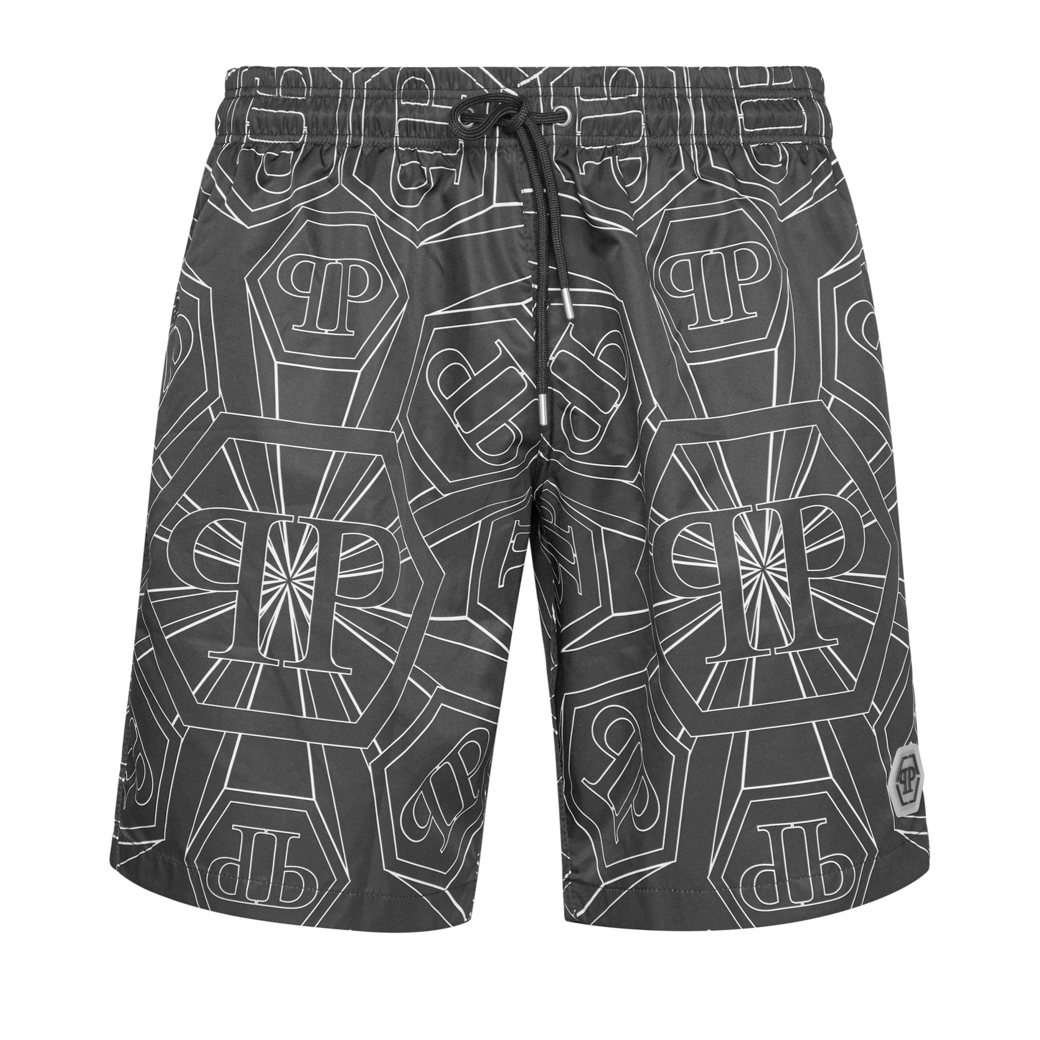 PHILIPP PLEIN Swim Trunks HEXAGON MONOGRAM