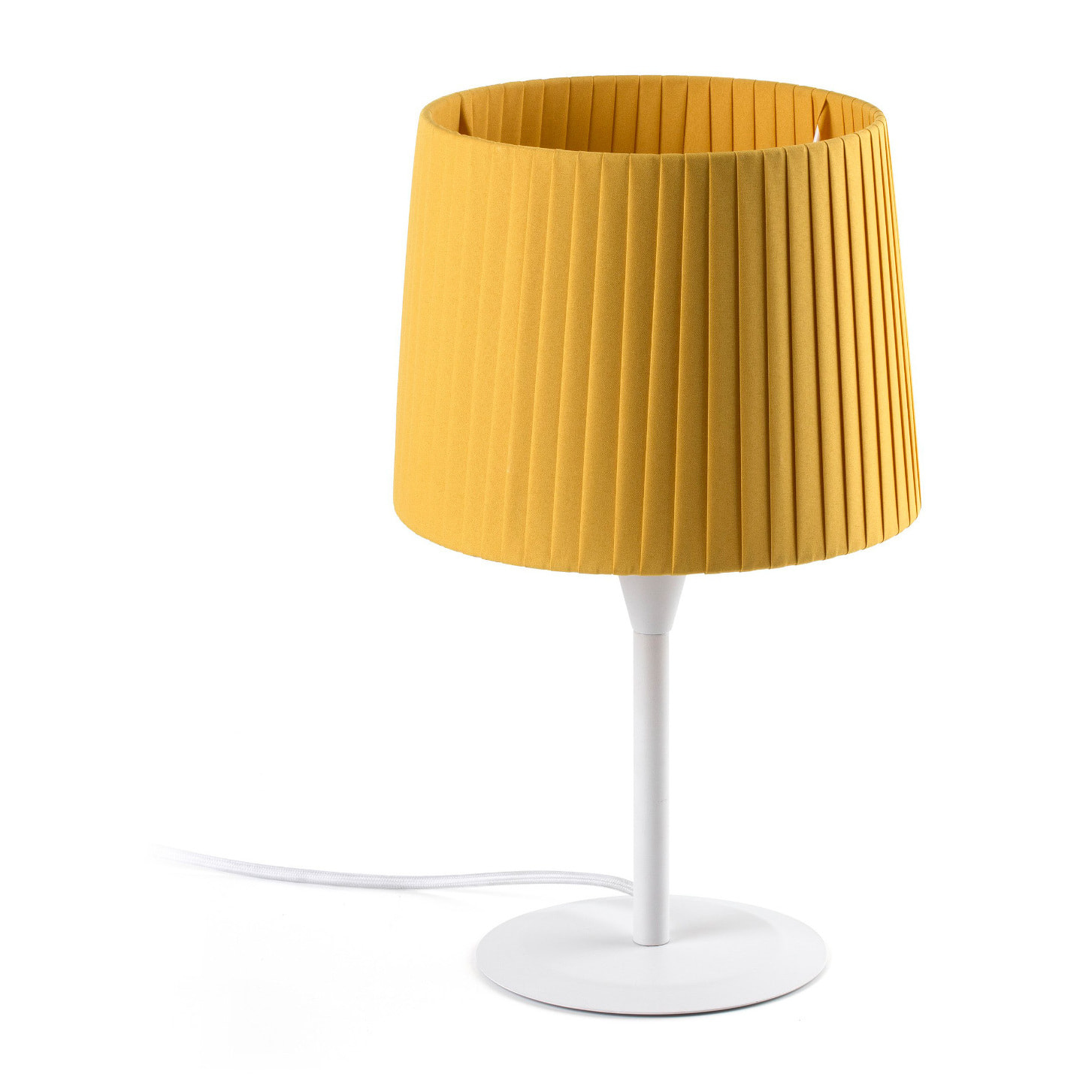 SAMBA S Mini lampada da tavolo bianca/bordata giallo