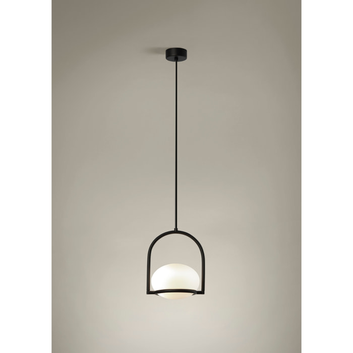 LEDS C4 Coco Single - Lámpara Colgante de Techo E14 Negro