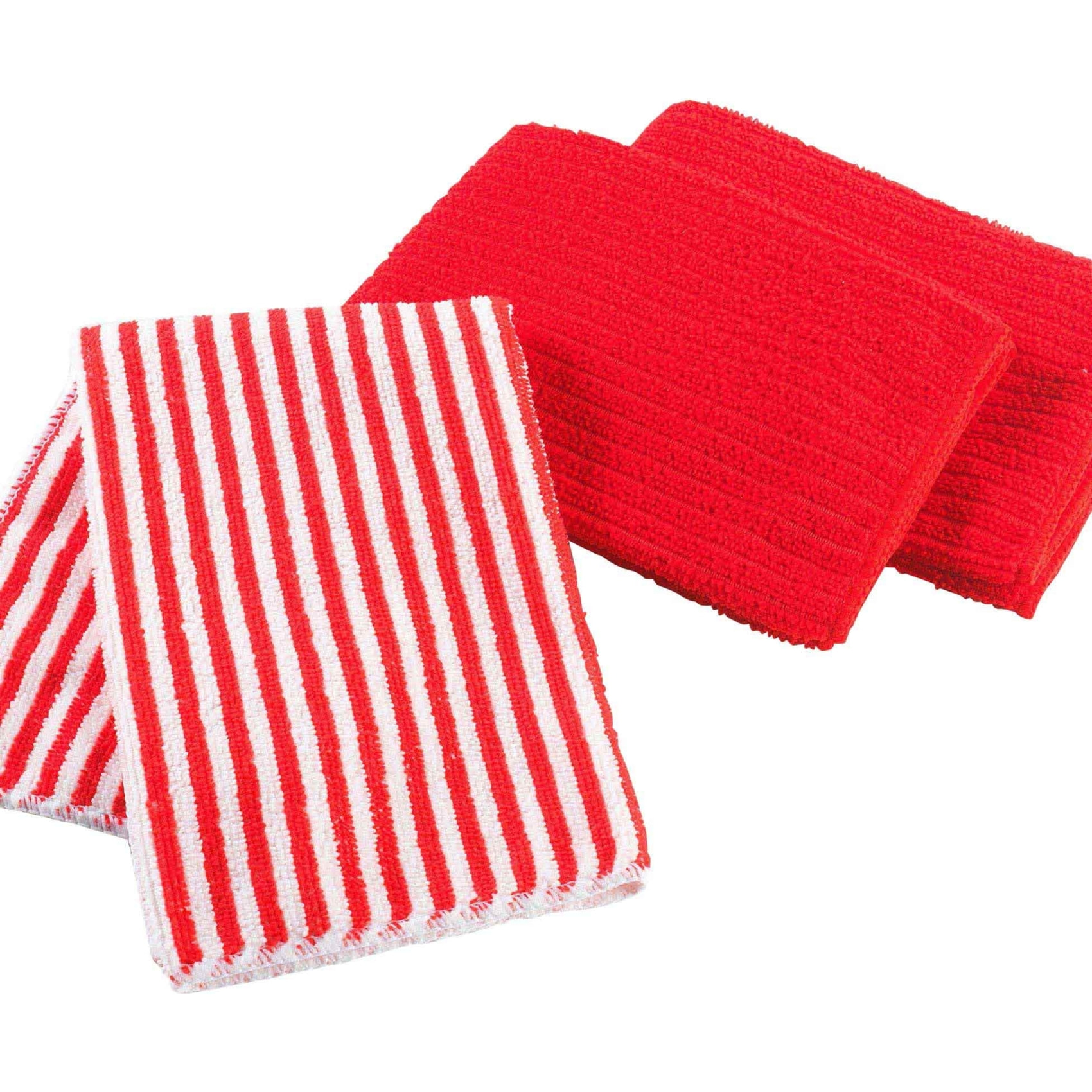 Lot de 3 torchons de cuisine en microfibre ultra-absorbants - Rouge