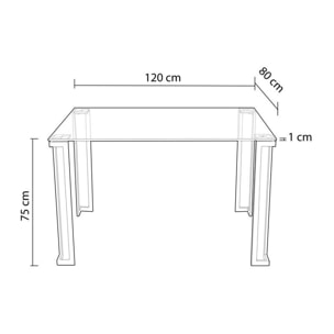 Mesa de comedor Dalí Metal cromado