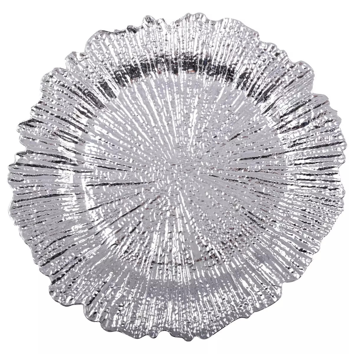 Lot de 6 DESSOUS D'ASSIETTE FLOWER ARGENT