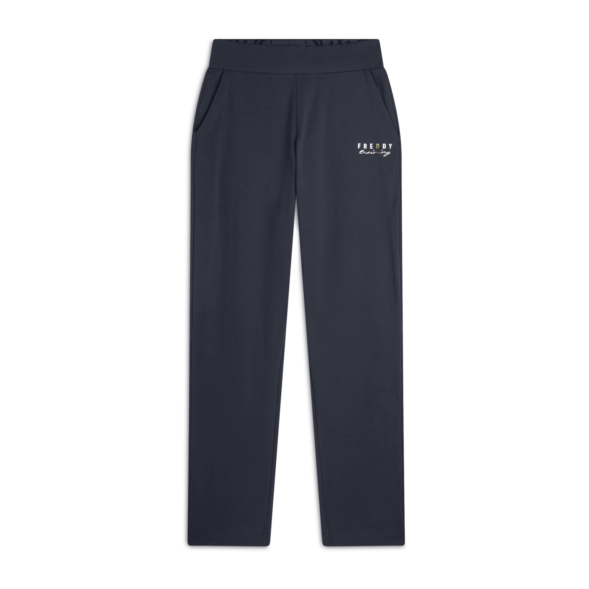 Pantaloni regular fit con fondo dritto con piccoli spacchi