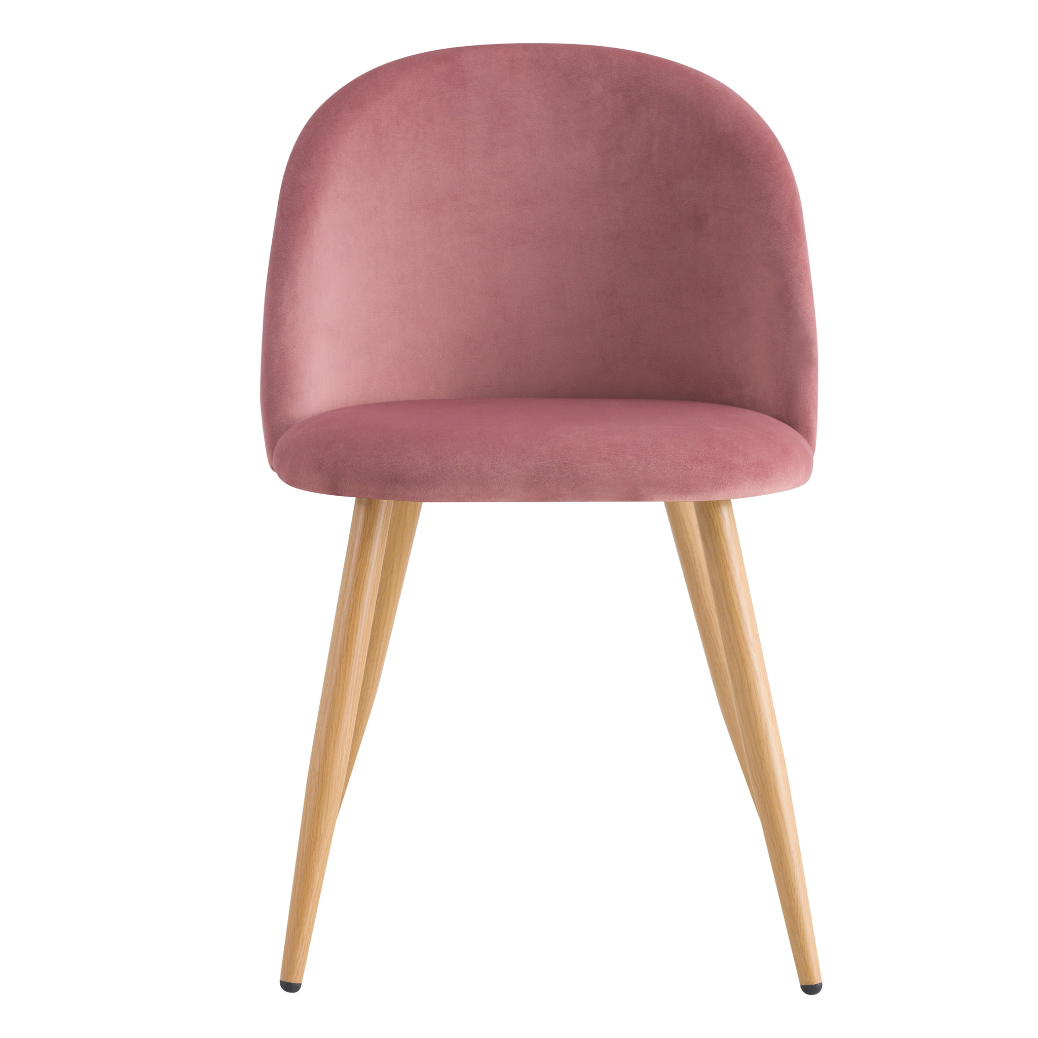 Lot de 2 chaises en velours rose et pieds en métal - Cozy