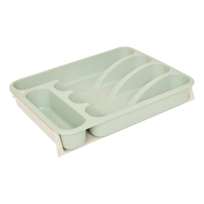 Range-couverts Poly extensible 6 compartiments vert