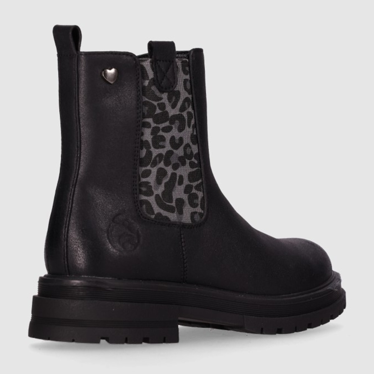 Botines de Piel Sintética - Negro - Tacón: Bajo