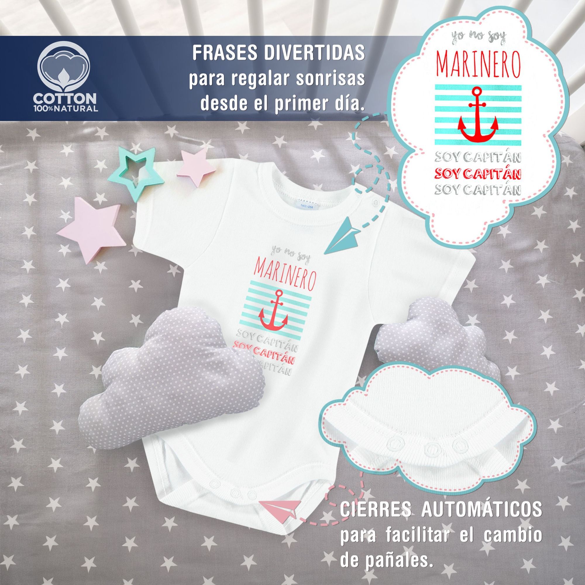 Body bebé personalizado frases algodón