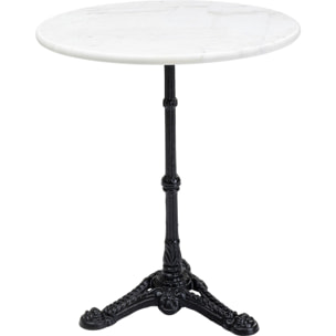 Table Bistrot ronde 60cm marbre blanc Kare Design