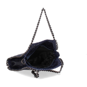 Borsa a mano da donna Made in Italy - Modello Zefira Chic - Pelle scamosciata stampata - 23.0 x 20.0 x 7.0 cm