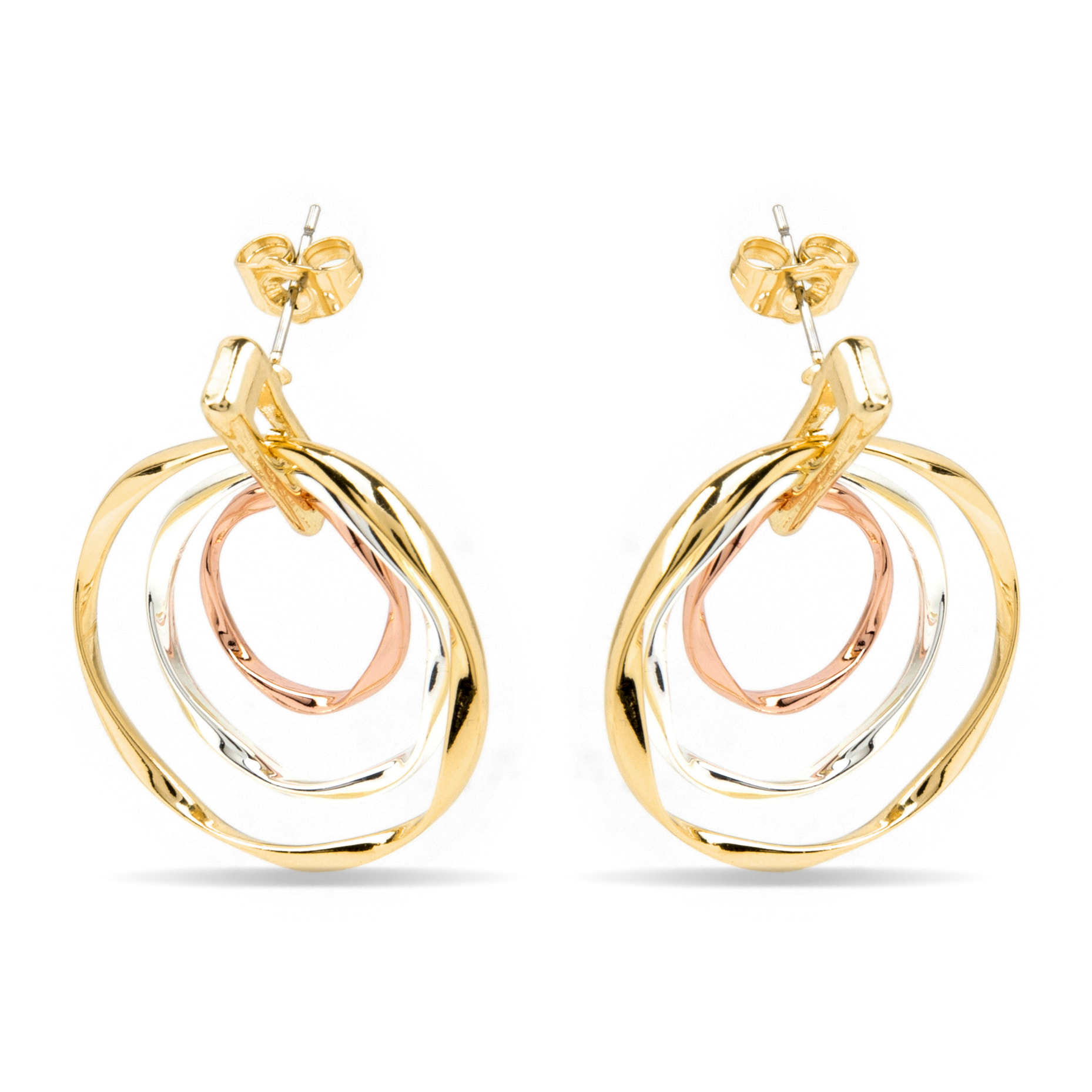 Pendientes acabados en oro amarillo de 18K