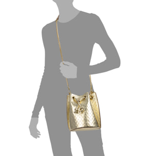 Primavera bolso de mano mujer. Piel auténtica Gamuza con grabado entrelazado y lacada brillante.