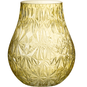 J-Line vase Nox Taille - verre - jaune - large - 28 cm de hauteur