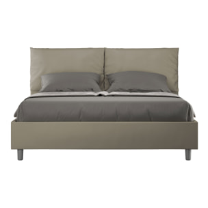 Letto matrimoniale contenitore imbottito 160x210 similpelle cappuccino Antea