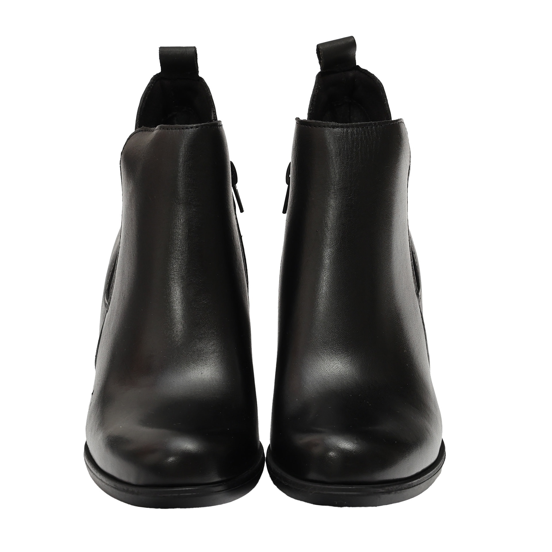 Tronchetto in vera pelle con tacco comodo e fascia elastica