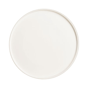 Assiette plate ronde en porcelaine blanche 31 cm Mekkano