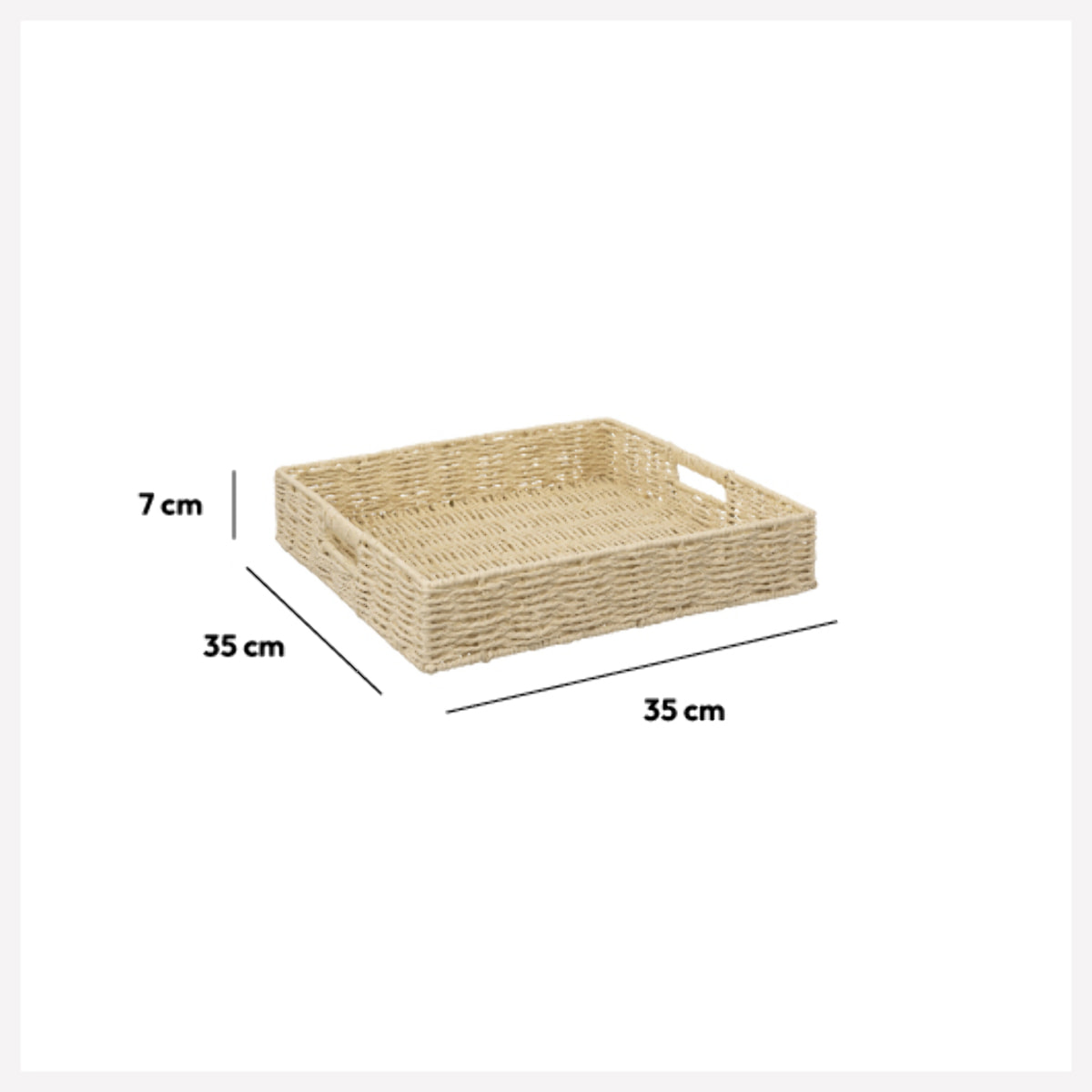 Plateau carré 35cm Beige Kord