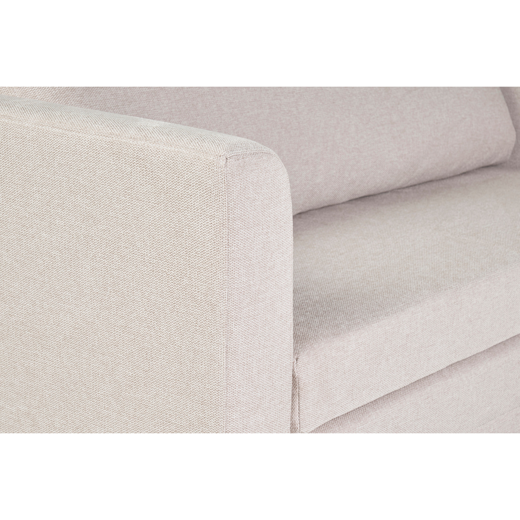 Canapé convertible 2 places en tissu effet velours texturé beige LEON